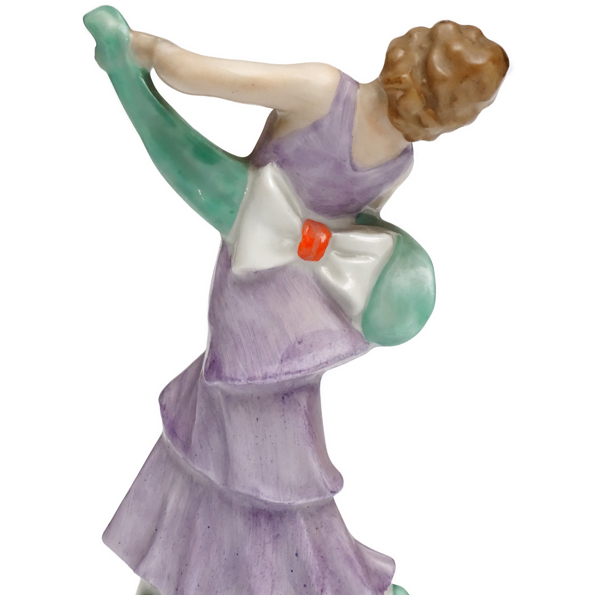 Porzellan-Ballerina-Figurine, Wagner & Apel, Vintage Art Deco, Elegante Tänzerin, Handbemalt